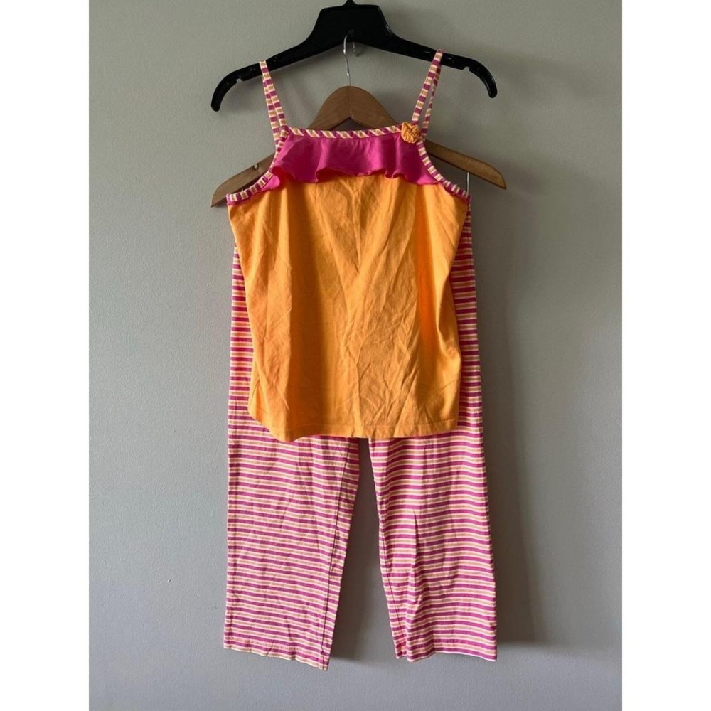 Hanna Andersson Orange and Pink PJ Set Size 14